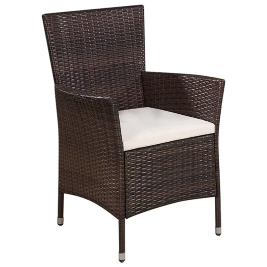 Dining Chair With Stool Brown, Cream White