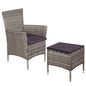 Dining Chair With Stool Gray Poly Rattan Standard