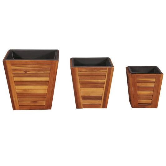 vidaXL Garden Raised Bed Set 3 Pieces Square Solid Acacia Wood, 44115