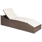 Sunlouger Brown and Cream PE rattan, Powder-coated steel, Polyester