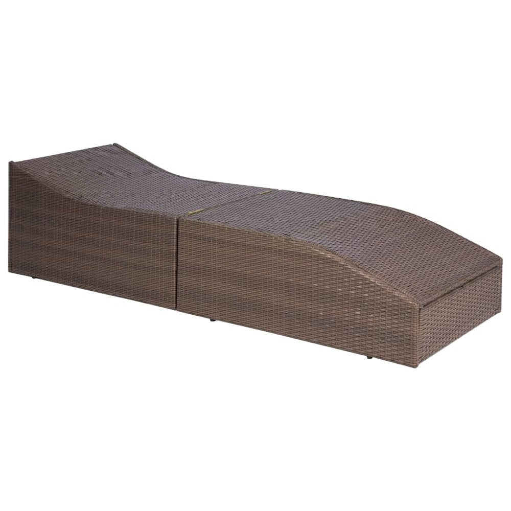 Sunlouger Brown and Cream PE rattan, Powder-coated steel, Polyester