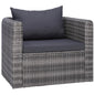 Garden Chair Grey PE Rattan Medium Removable Covers