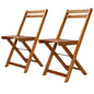 Bistro Chair Set of 2 Brown Solid acacia wood Medium Foldable