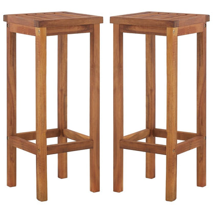 vidaXL Bar Chairs 2 pcs Solid Acacia Wood, 44016