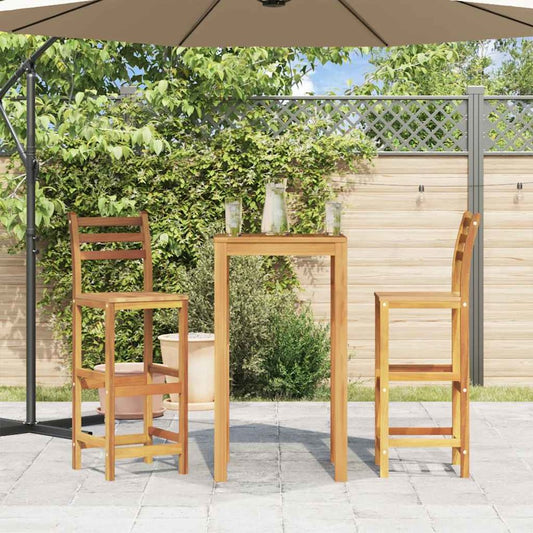 vidaXL Bar Chairs 2 pcs Solid Acacia Wood, 44130