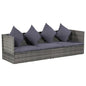 Garden Bed Grey PE Rattan 78.7x23.6 in Adjustable Armrests