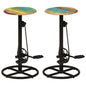 Bar Chair Set of 2 Multicolor top with black steel frame