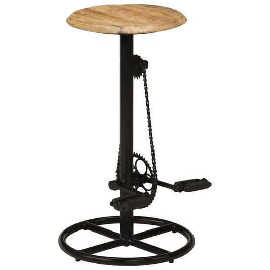 Bar Chair Set of 2 Natural Wood Brown and Black