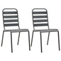 Outdoor Chair Set of 2 Dark Grey E-coated and powder-coated steel