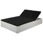 Sunlounger White and Black Poly Rattan and Powder-Coated Steel