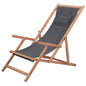 Beach Chair Grey Eucalyptus wood and polyester fabric