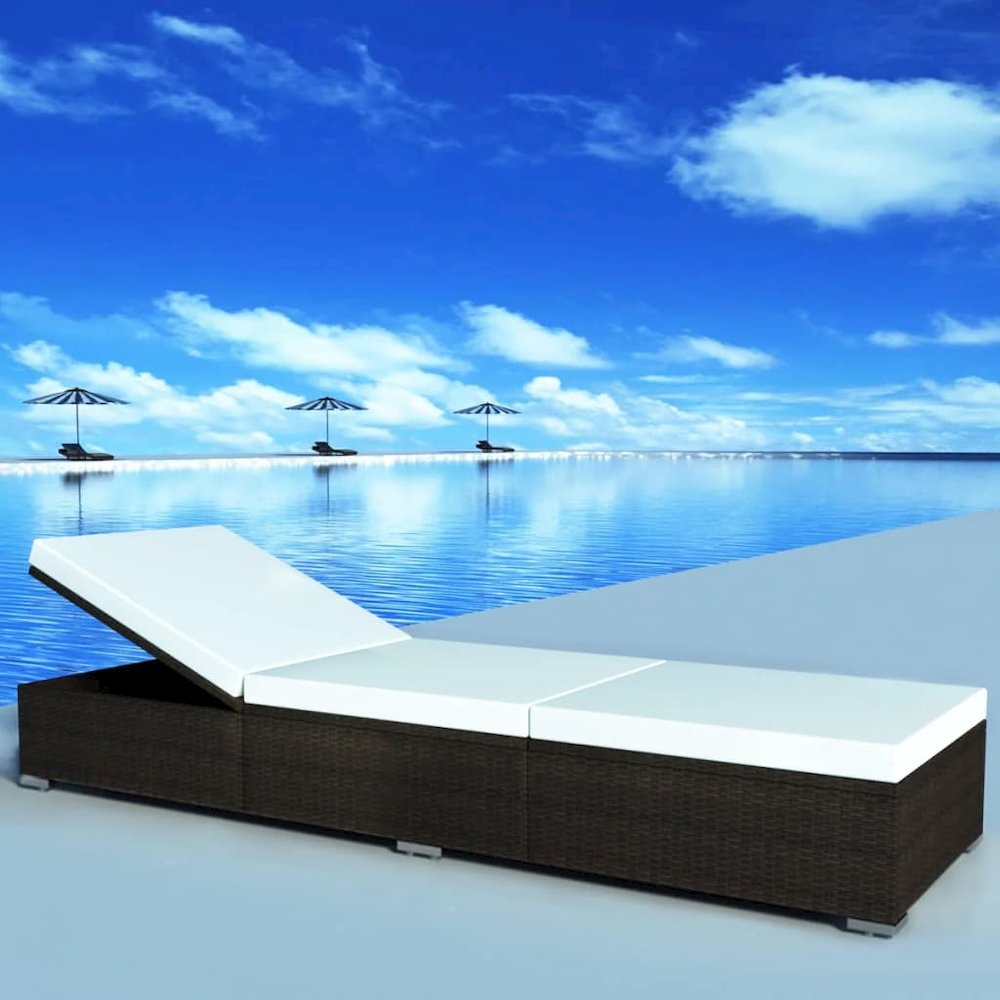 Sunlounger Brown and cream white