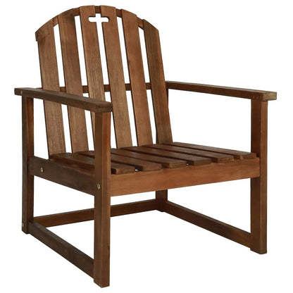 Garden Chair Set of 2 Wooden brown Solid Acacia wood Medium