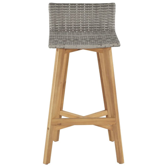 vidaXL Bar Chairs 2 pcs Solid Acacia Wood, 44229