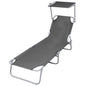 Sunlounger Grey Powder-coated steel Single Foldable