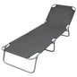 Sunlounger Grey Powder-coated steel 74.4 x 22.8 x 10.6 in