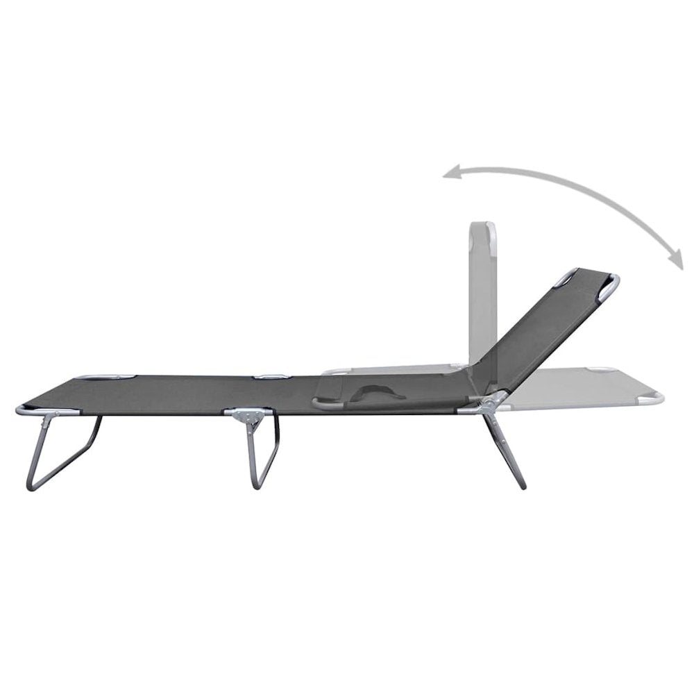 Sunlounger Grey Powder-coated steel 74.4 x 22.8 x 10.6 in