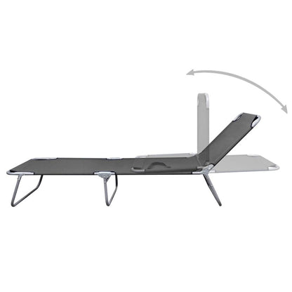 Sunlounger Grey Powder-coated steel 74.4 x 22.8 x 10.6 in
