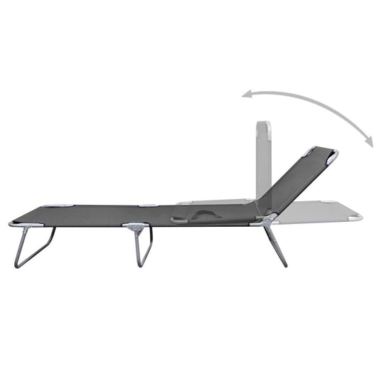 Sunlounger Grey Powder-coated steel 74.4 x 22.8 x 10.6 in