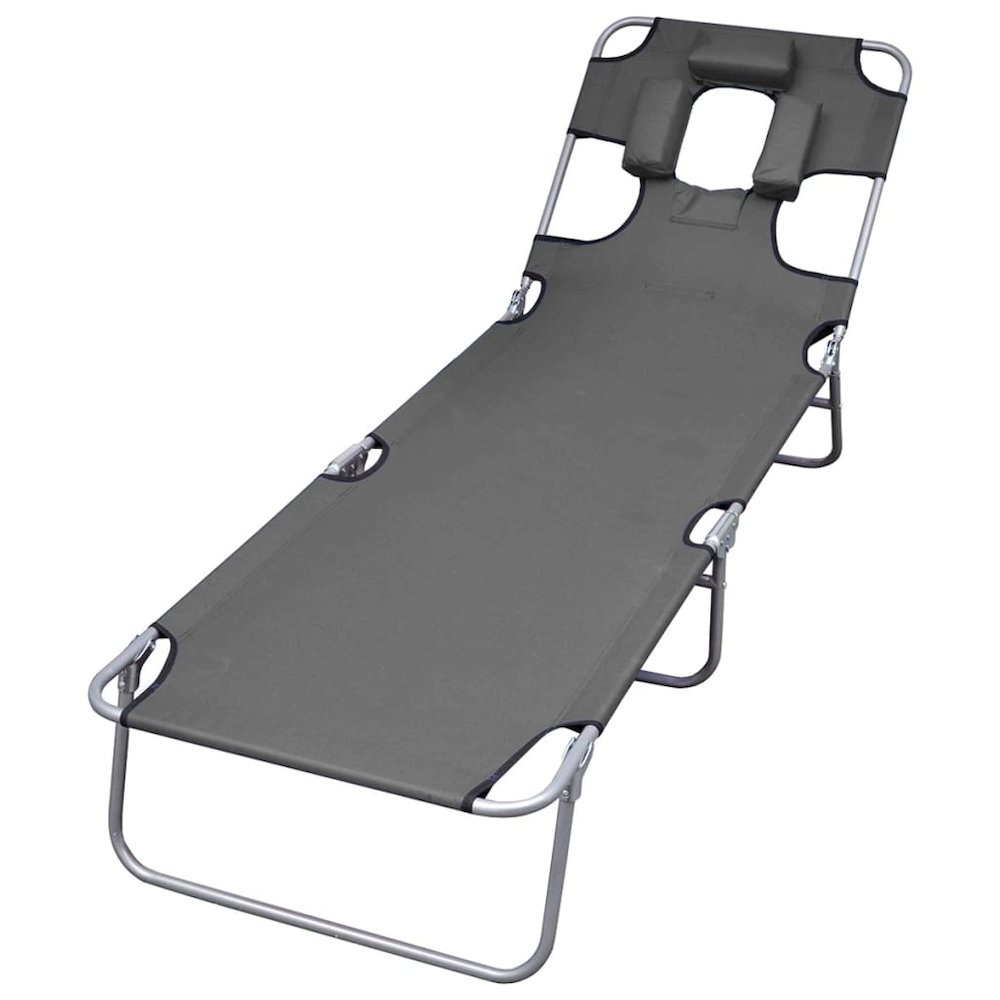 Sunlounger Grey 600D Oxford fabric Standard Adjustable Armrests