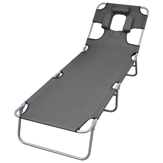 Sunlounger Grey 600D Oxford fabric Standard Adjustable Armrests