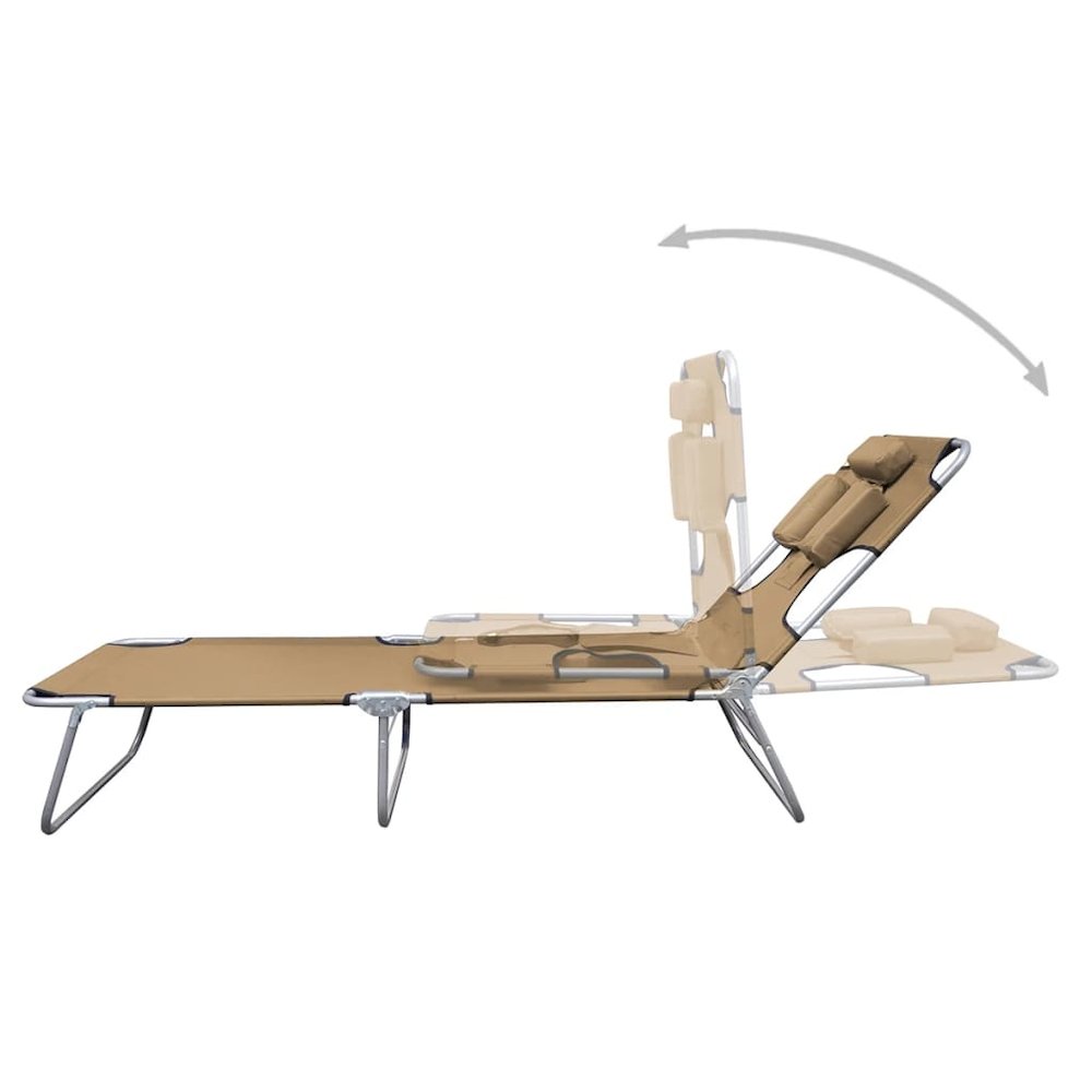 Sunlounger Taupe Powder-Coated Steel Standard Foldable