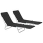 Sunlounger Set of 2 Black