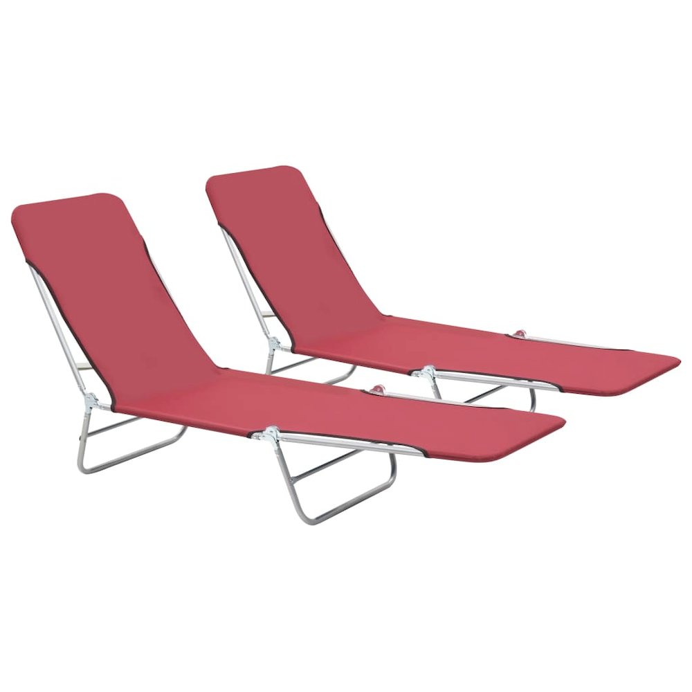 Sunlounger Set of 2 Red