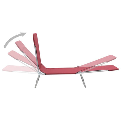 Sunlounger Set of 2 Red