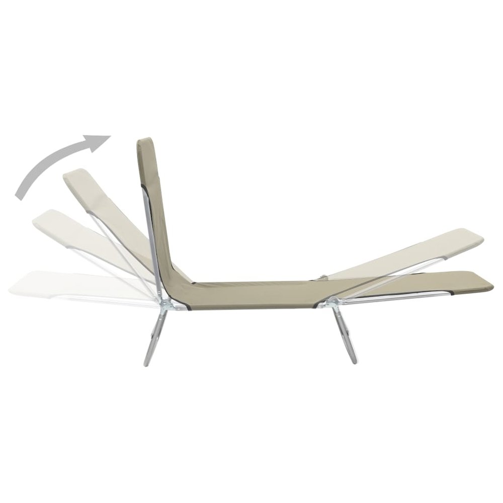 Sunlounger Set of 2 Taupe Powder-coated steel