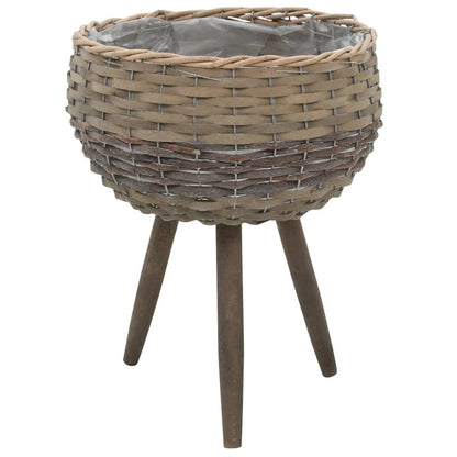 vidaXL Planter 3 pcs Wicker with PE Lining, 246825