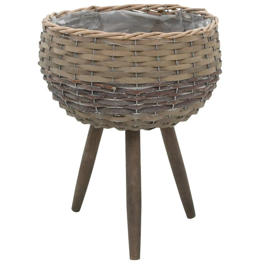 vidaXL Planter 3 pcs Wicker with PE Lining, 246825