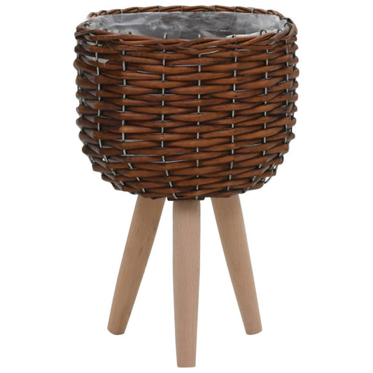 vidaXL Planter 3 pcs Wicker with PE Lining, 246827