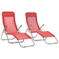 Sunlounger Set of 2 Red Textilene, Powder-coated steel Standard