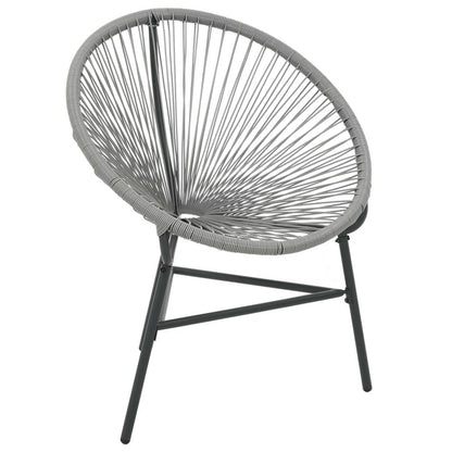 Moon Chair Grey Polyethylene Rattan Moon Chair Round Modern