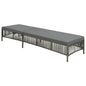 Sunlounger Grey Poly Rattan, Powder-Coated Steel, Polyester Large