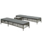 Sunlounger Set Grey PE (polyethylene) rattan, powder-coated steel