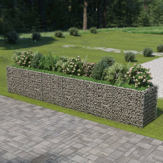 vidaXL Gabion Raised Bed Galvanised Steel 212.6"x35.4"x39.4", 143554