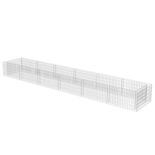 vidaXL Gabion Raised Bed Galvanised Steel 212.6"x35.4"x19.7", 143555