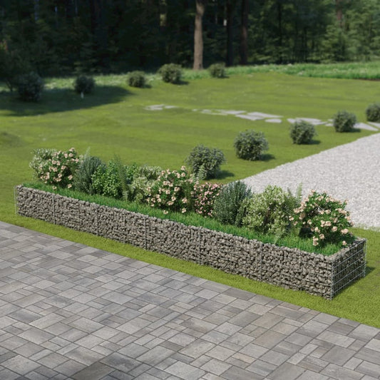 vidaXL Gabion Raised Bed Galvanised Steel 212.6"x35.4"x19.7", 143555