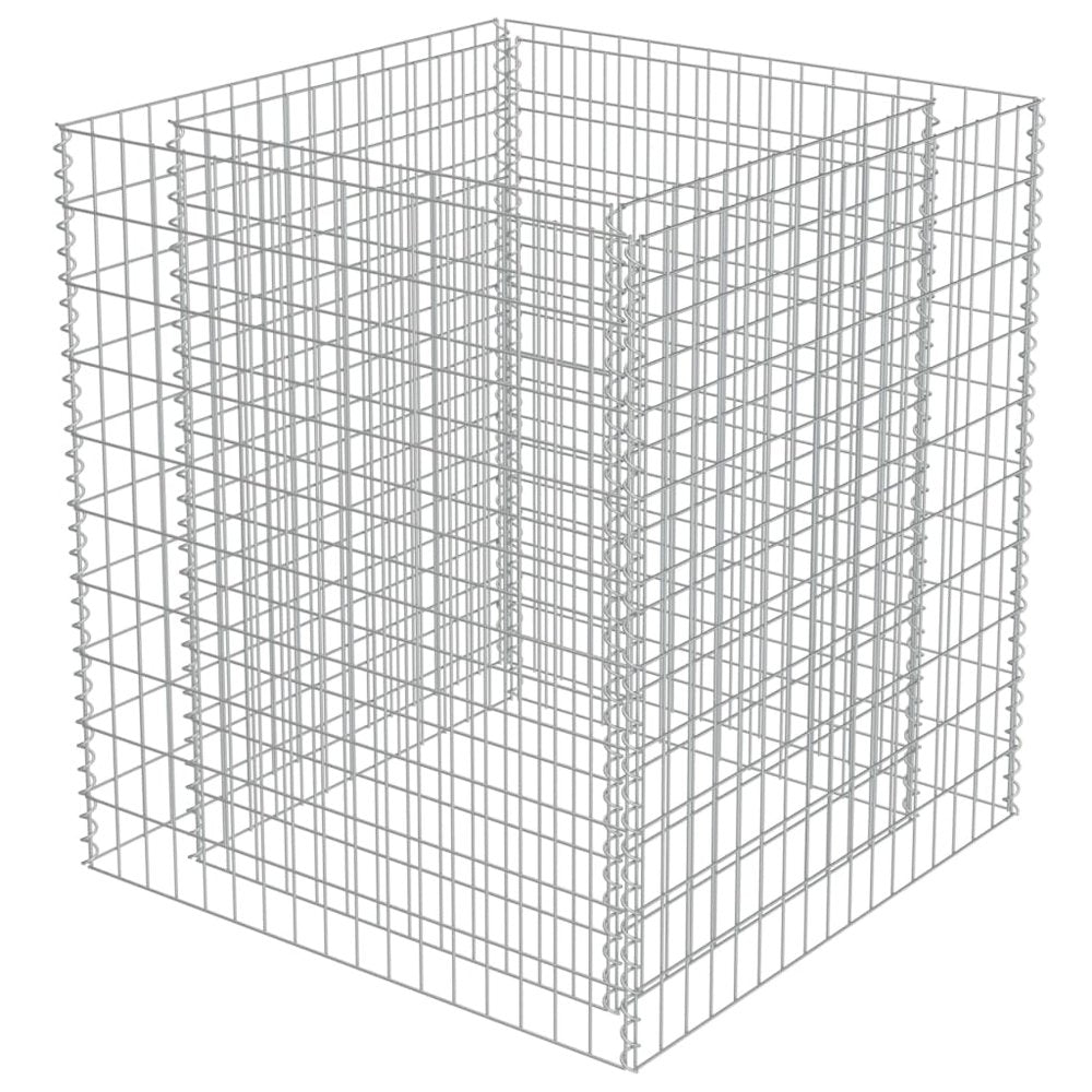 vidaXL Gabion Raised Bed Galvanised Steel 35.4"x35.4"x39.4", 143556