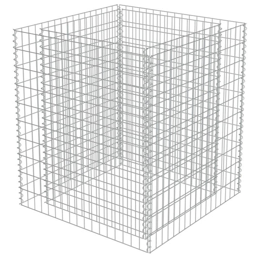 vidaXL Gabion Raised Bed Galvanised Steel 35.4"x35.4"x39.4", 143556