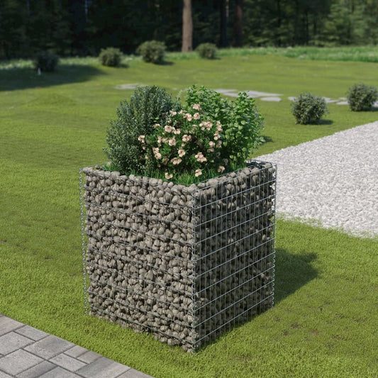 vidaXL Gabion Raised Bed Galvanised Steel 35.4"x35.4"x39.4", 143556