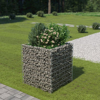 vidaXL Gabion Raised Bed Galvanised Steel 35.4"x35.4"x39.4", 143556