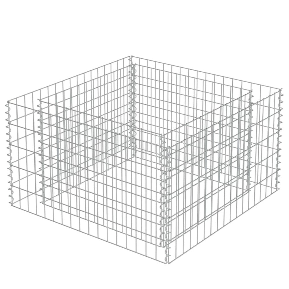 vidaXL Gabion Raised Bed Galvanised Steel 35.4"x35.4"x19.7", 143557