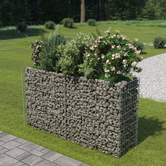 vidaXL Gabion Raised Bed Galvanised Steel 70.9"x19.7"x39.4", 143558