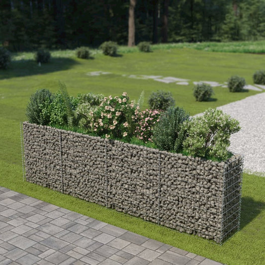 vidaXL Gabion Raised Bed Galvanised Steel 141.7"x19.7"x39.4", 143560