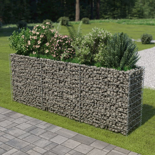 vidaXL Gabion Raised Bed Galvanised Steel 106.3"x19.7"x39.4", 143562