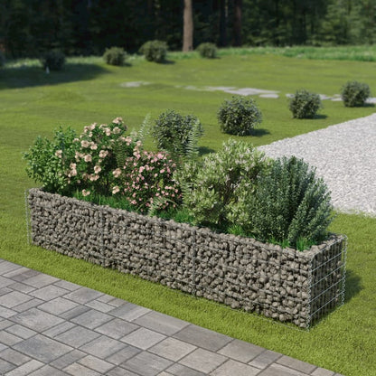 vidaXL Gabion Raised Bed Galvanised Steel 106.3"x19.7"x19.7", 143563