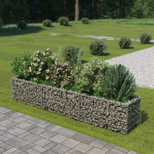 vidaXL Gabion Raised Bed Galvanised Steel 106.3"x19.7"x19.7", 143563